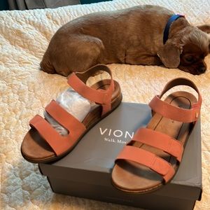 Vionic “Copal Colleen” Sandals, Coral